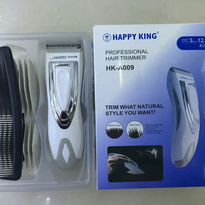 White children's barber scissors set with comb, limit combs, host, oil bottle, and brush