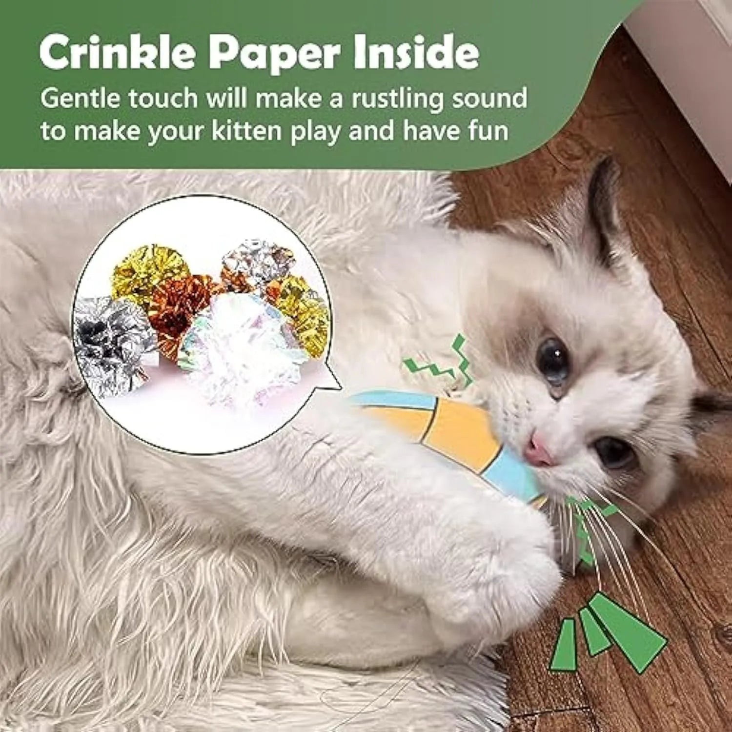 Soft plush cat toy with sports ball pattern, functioning as a flying disc with internal catnip and crinkle sound