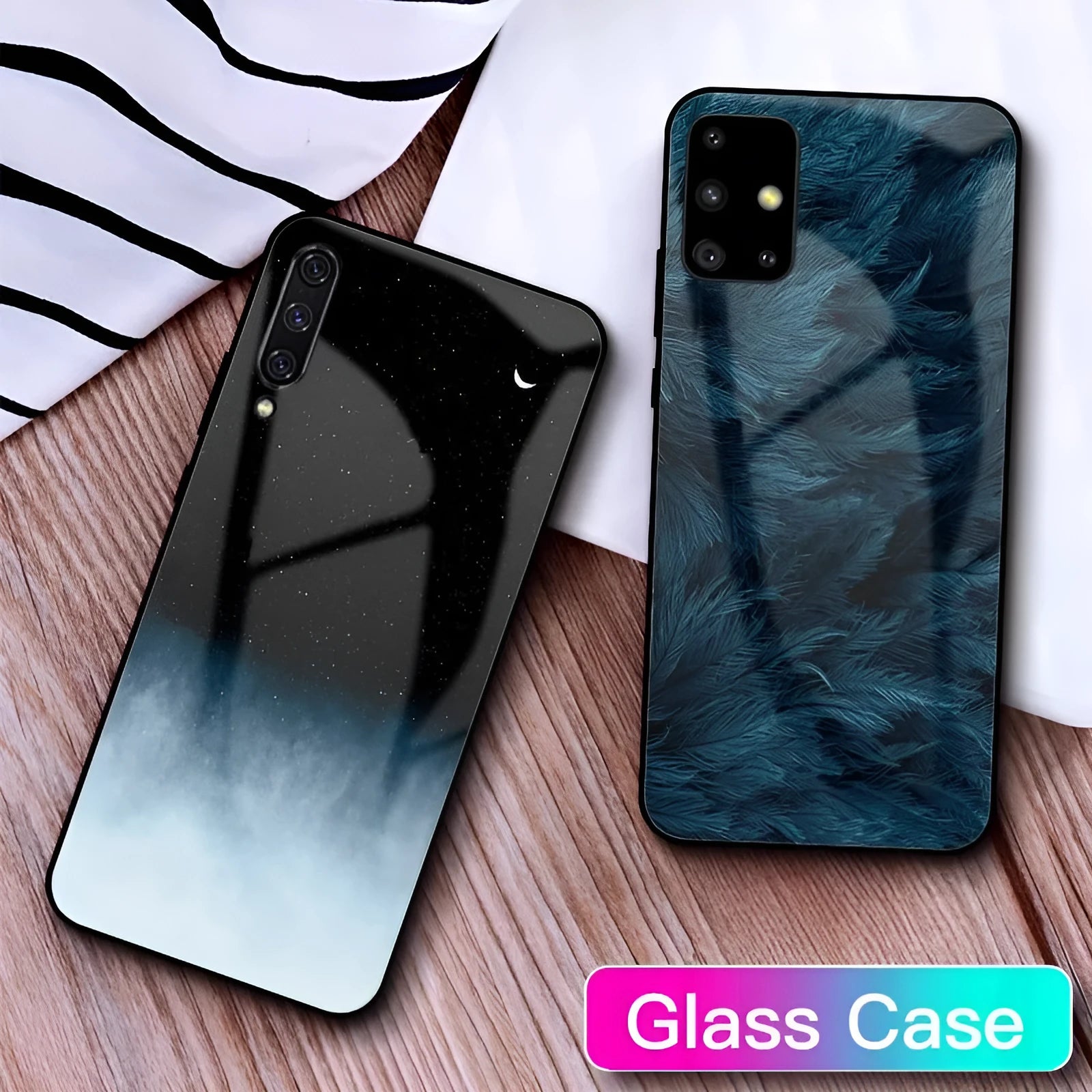 Black and navy blue silicone phone case for Samsung Galaxy and Apple iPhone smartphones