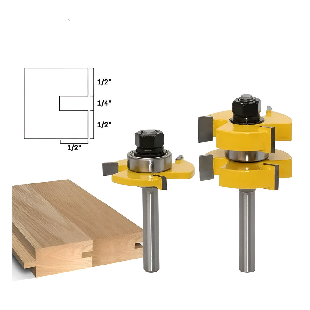 Carbide T-slot milling cutter with straight handle for woodworking machine tools