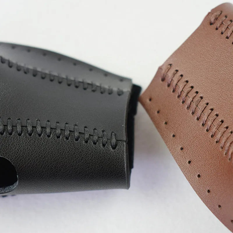 Black leather gear sleeve for Honda CR-V 2007-2011 LHD left-hand drive interior