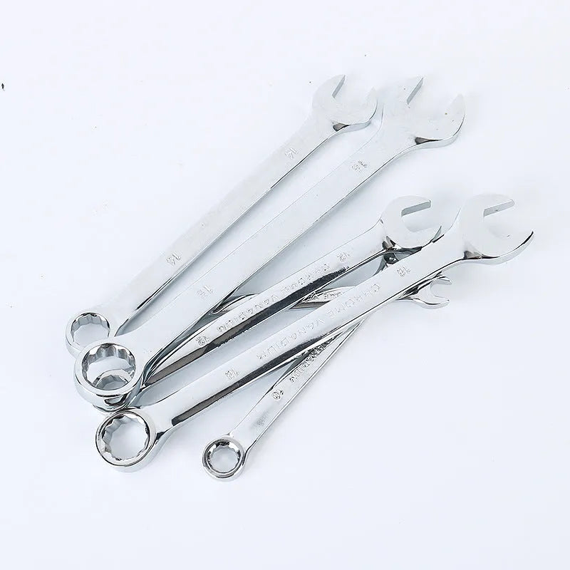 61-piece chrome vanadium steel auto repair socket and wrench set with metric tools laid out.