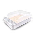 White PP semi-enclosed cat litter box S size 41.7 x 28 x 17 cm