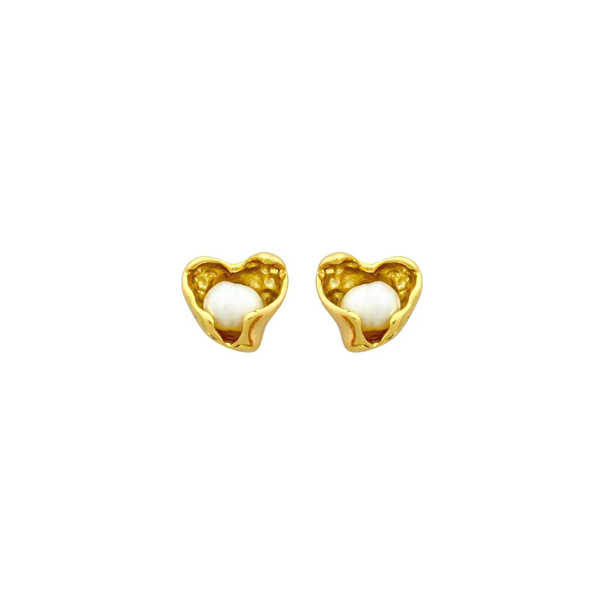 Copper heart-shaped irregular pearl earrings women choice ear clips ear studs electroplated finish