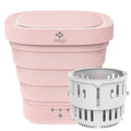 Portable mini folding bucket washing machine in white, ABS silicone, 292x292x288mm