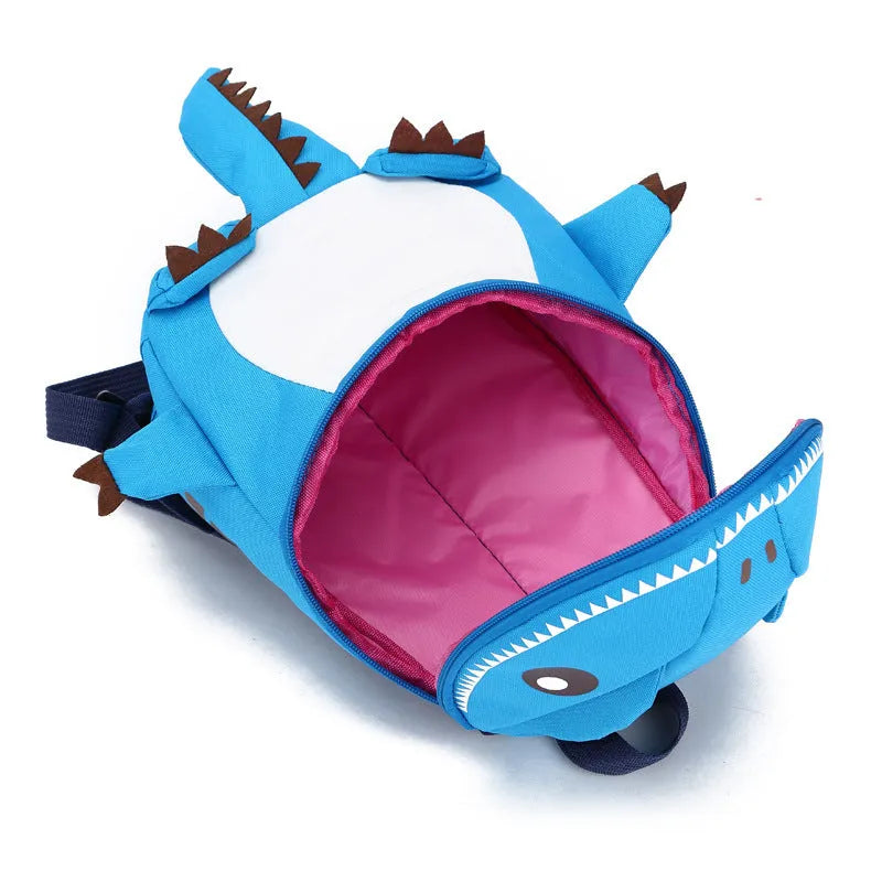 3D animal backpack for preschool children in cartoon cute style with burden reduction design