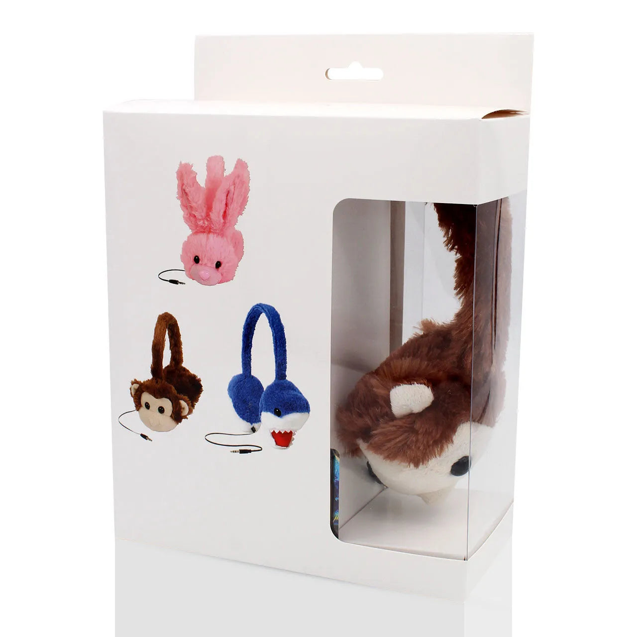 Hieha kids cartoon animal headphones with furry cushions and retractable cable in panda design
