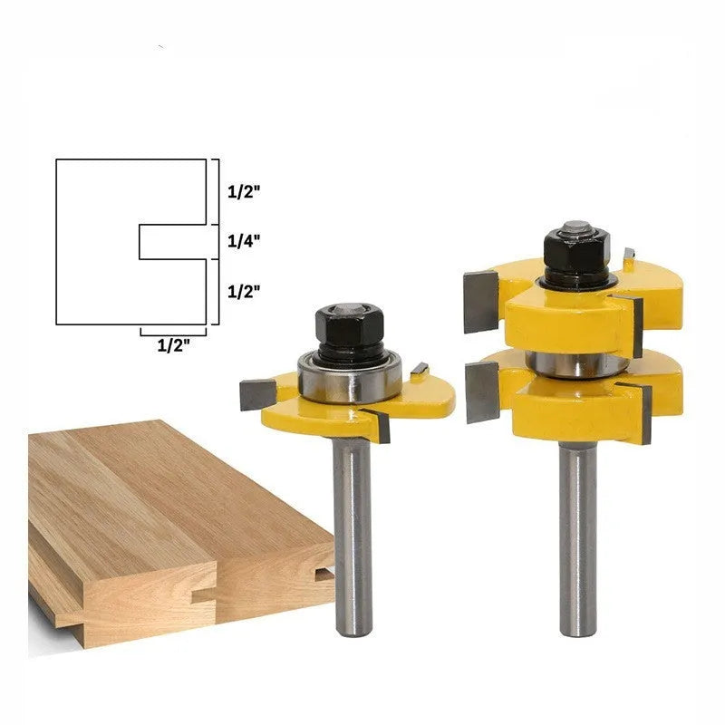 Carbide T-slot milling cutter with straight handle for woodworking machine tools