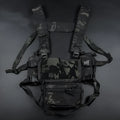 Built-in Quick Pull Sleeve MK4 tactical camouflage chest hanging vest for shooting sports, Black CP or CP