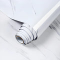 Large marble pattern PVC waterproof sticker for kitchen splashback protection, showing peel-and-stick adhesive backing.
