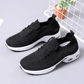 Women's casual lace-up sneaker with mesh upper and solid colour option