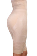 Women's seamless high-waist shapewear shorts for tummy control in black and nude colours