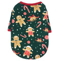 Christmas pet clothes in two-legged cotton design with Snowman, Elk, Gingerbread Man, Santa Claus and Merry Christmas options.