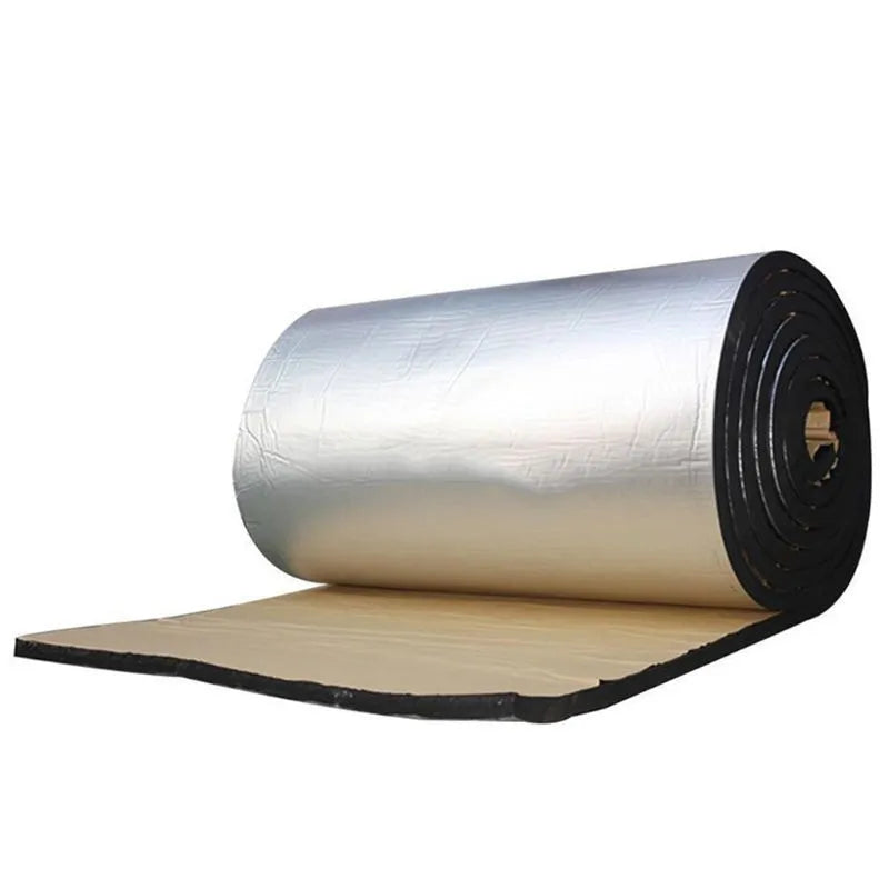 Silver automotive aluminium foil sound insulation mat 50cm x 200cm for firewall heat and noise reduction