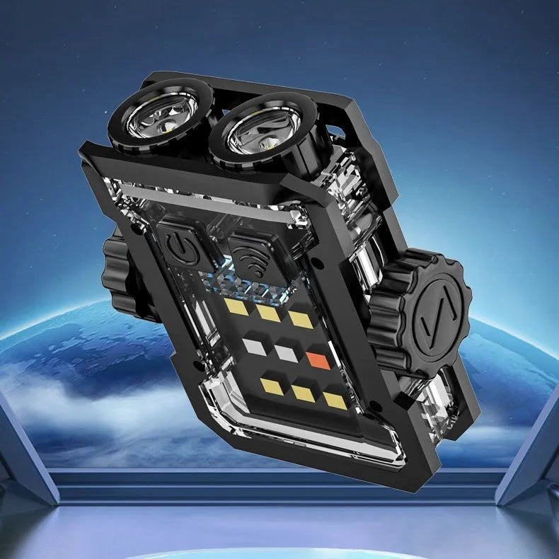 Black aluminium keychain flashlight with USB-C charging port and built-in keyring attachment