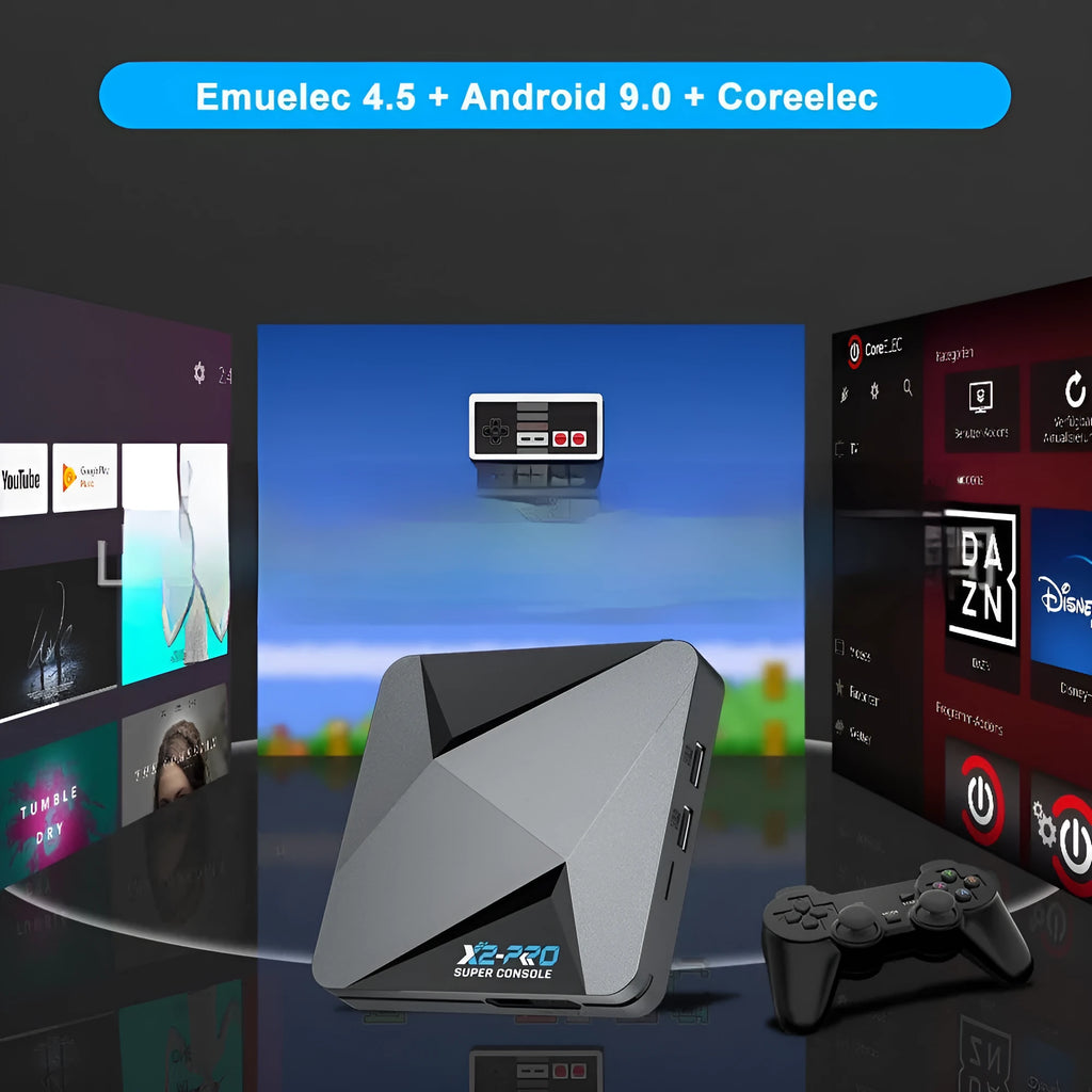 Home Video Three System Integrated Game Set-top Box X2 Pro with wireless controllers and HD cable