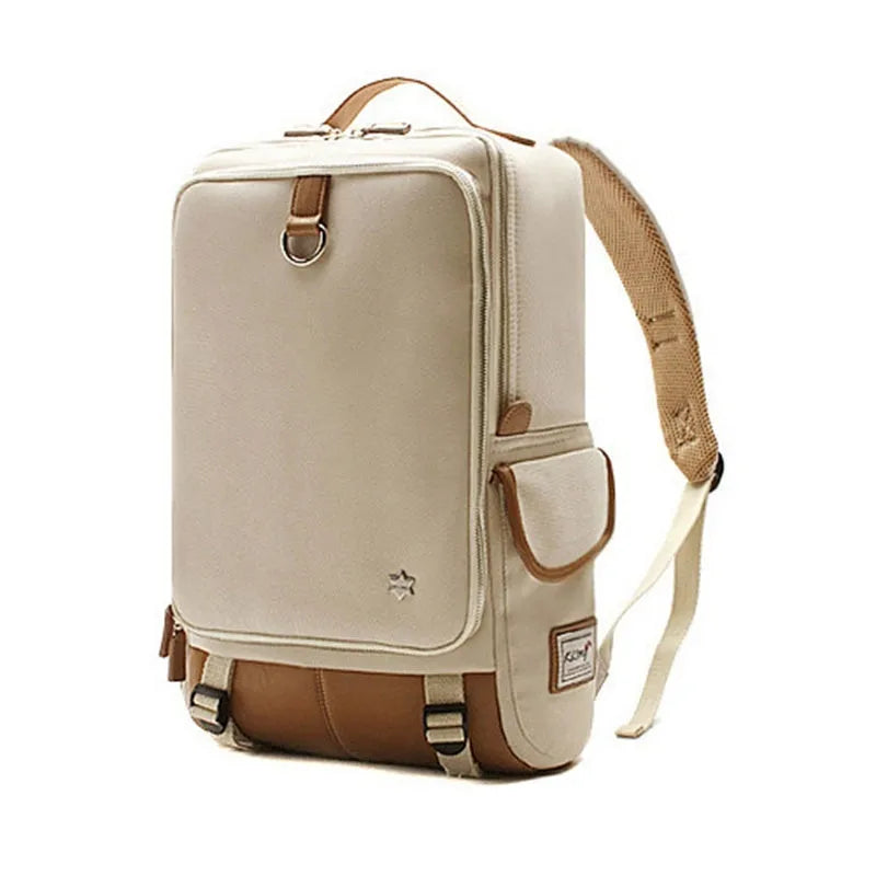 Modern Oxford cloth men's backpack in Army Green colour, showing its large capacity and structured design