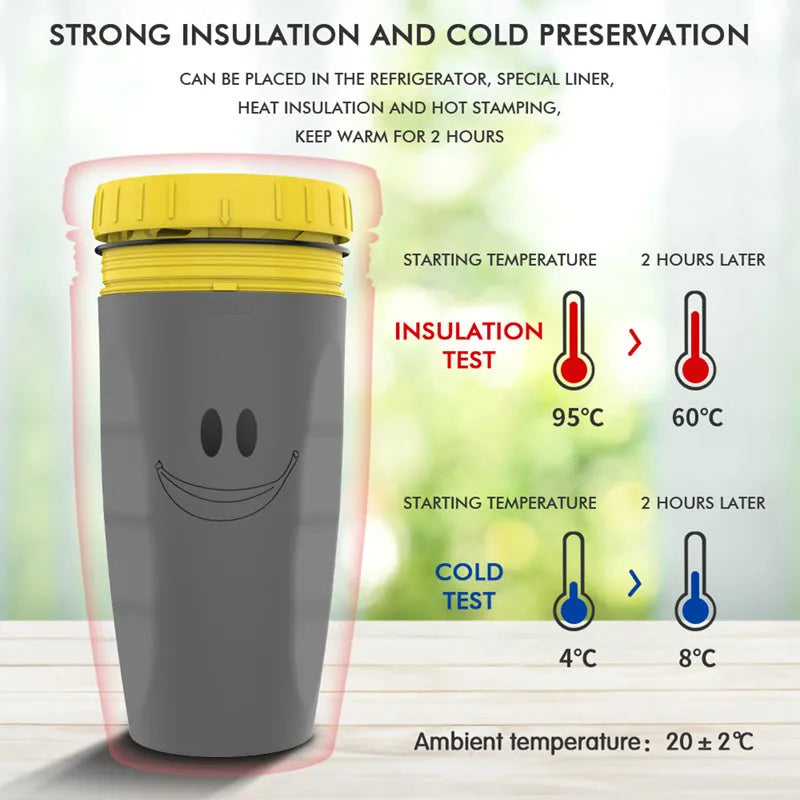 300ml double-walled travel cup with twist-top seal in cartoon pattern design
