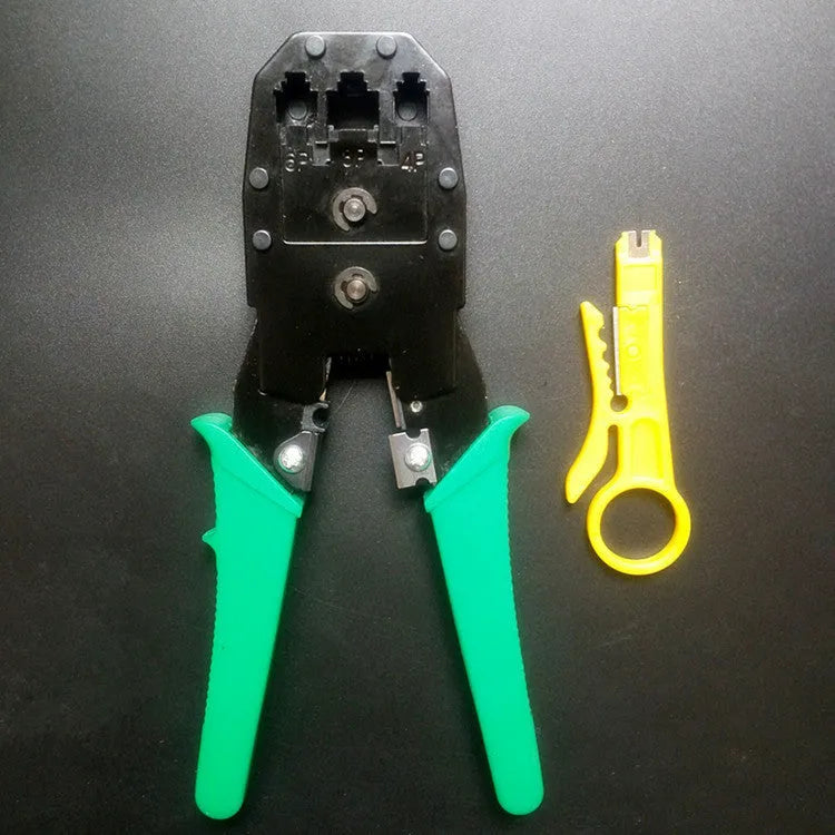 Multifunctional network cable pliers with stainless steel handle and 45# steel clamp head for cutting stripping and crimping