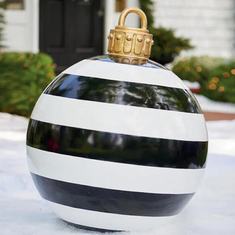 60cm diameter PVC inflatable Christmas ball decoration in various colour patterns