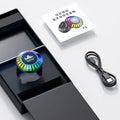 Compact square voice-controlled Bluetooth ambience lamp projecting polar lights