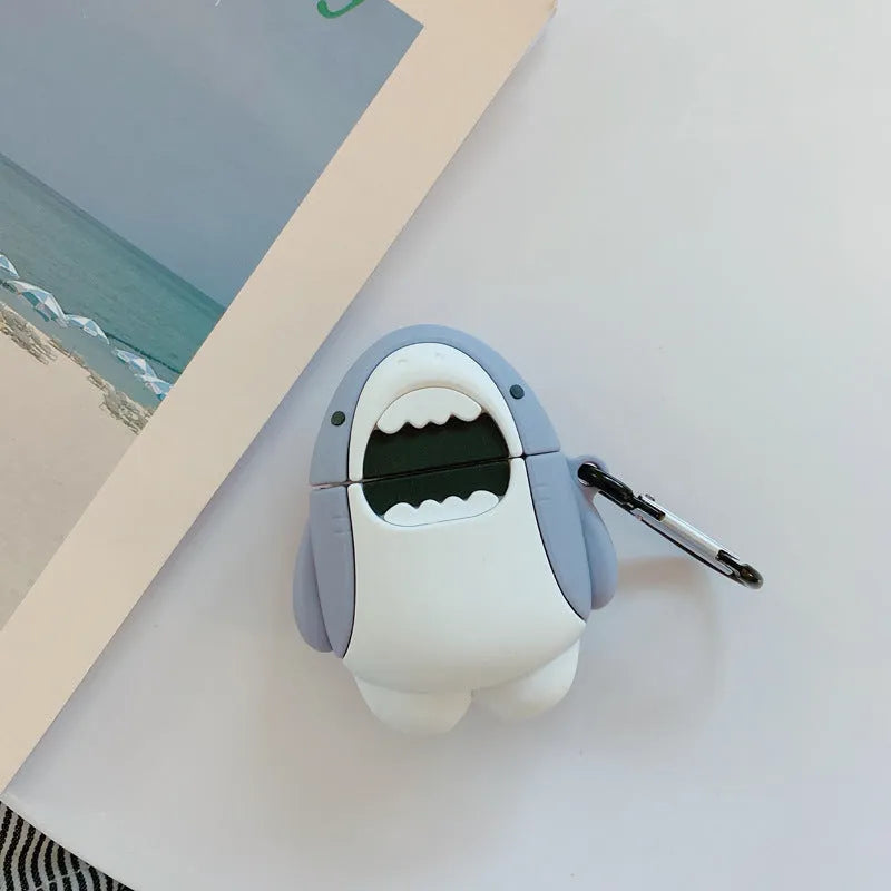 Silicone protective case cover for Apple AirPods with shark fin design