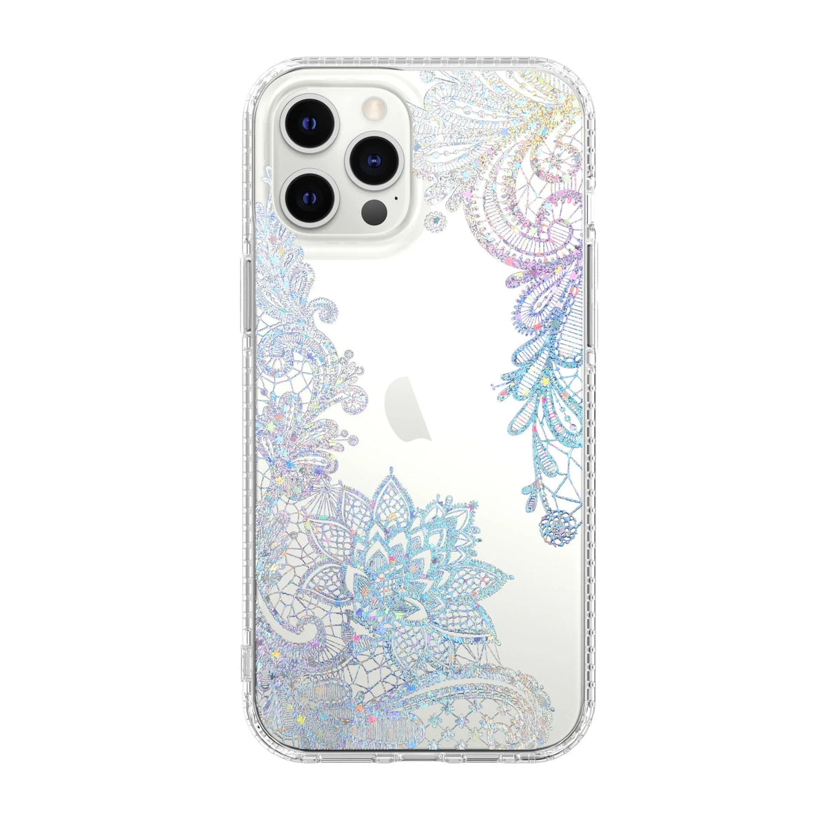 Mosaic marble pattern transparent TPU and acrylic phone case for Apple iPhone with pastel stone colour option
