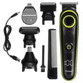 Black KM696 USB rechargeable electric hair clipper with stainless steel blades and cleaning brush