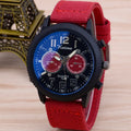 Men's fashion wristwatch with zinc alloy case, 48mm dial, cloth band, pointer display in multiple colours