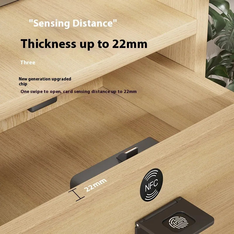 Punch free drawer lock F079 with key for no-drill installation on drawers and wardrobes