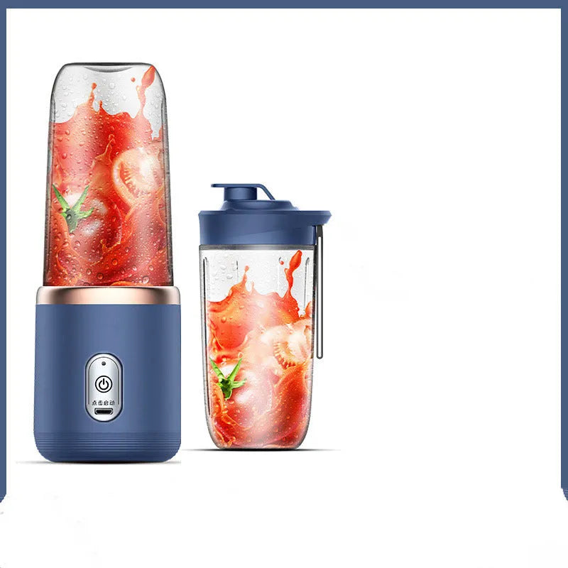 Tunisian dark blue portable USB blender with six blades and 400ml capacity cup