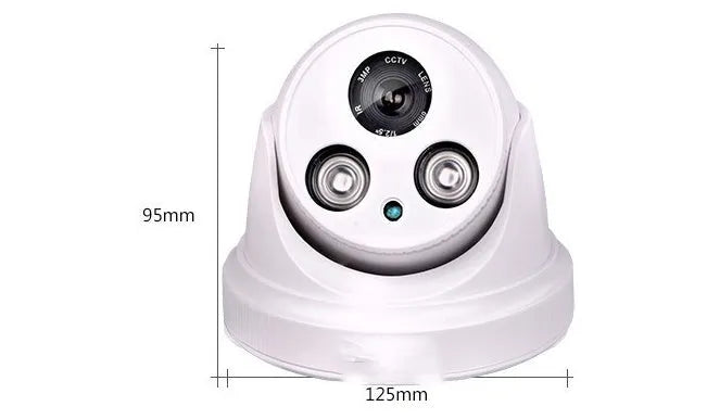 BST-103P dome surveillance camera with 3.6mm lens, 800K pixel infrared night vision, ABS housing, BNC interface