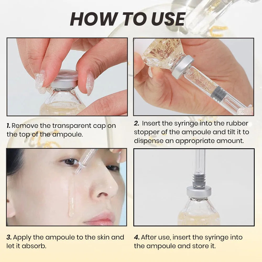 30ml collagen polypeptide ampoule needle solution in a clear glass bottle with dropper
