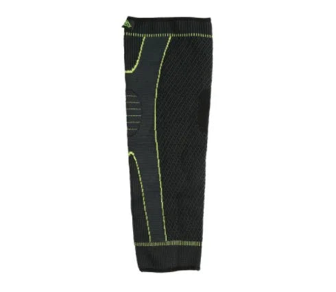 Black high-elastic knitted lengthened sports knee pad with pressurised anti-skid option
