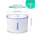 Automatic pet water fountain 2.5L with LED indicator, food-grade ABS, USB pump, 20x20x14cm, for cats and dogs