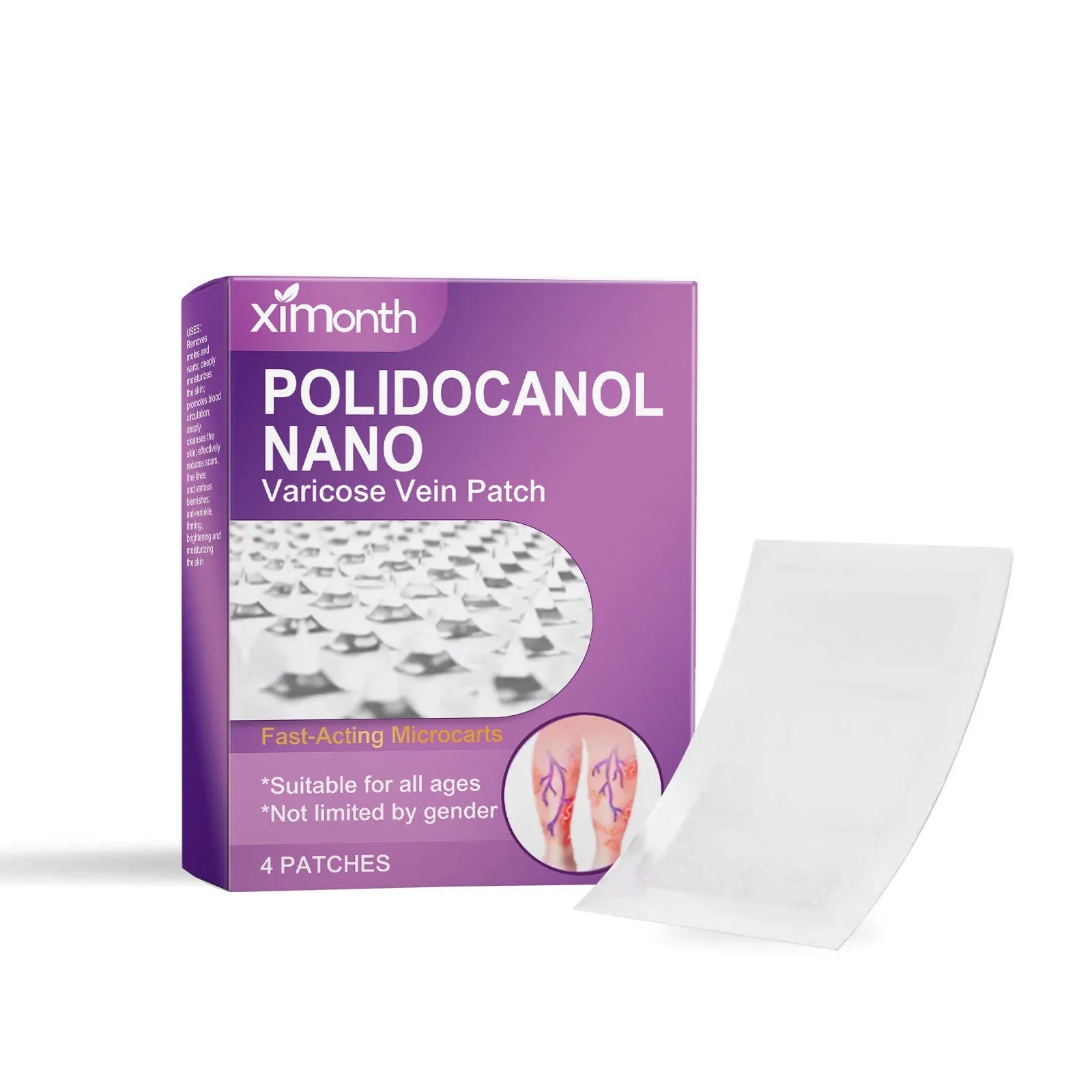 Leg nursing adhesive bandage micro needle patches with moxa and ginger extracts in four-piece pack