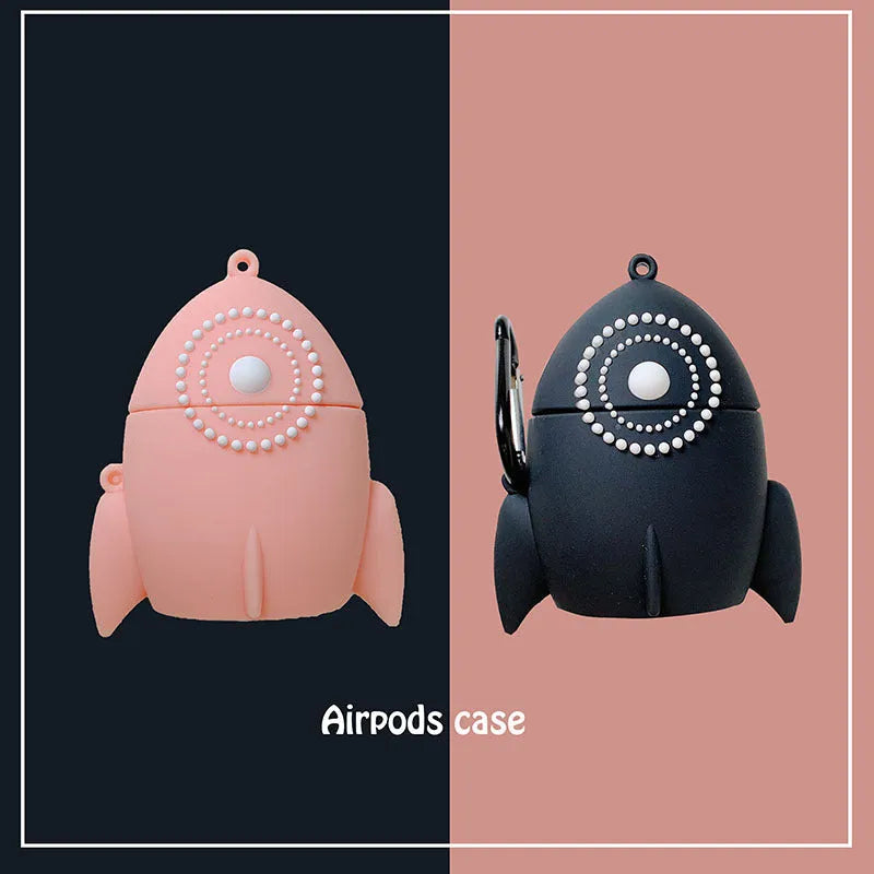 Black and pink silicone protective cases for Apple AirPods 1 and 2 wireless charging cases