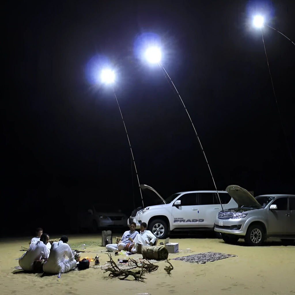 White LED fishing rod light with remote control for night fishing illumination