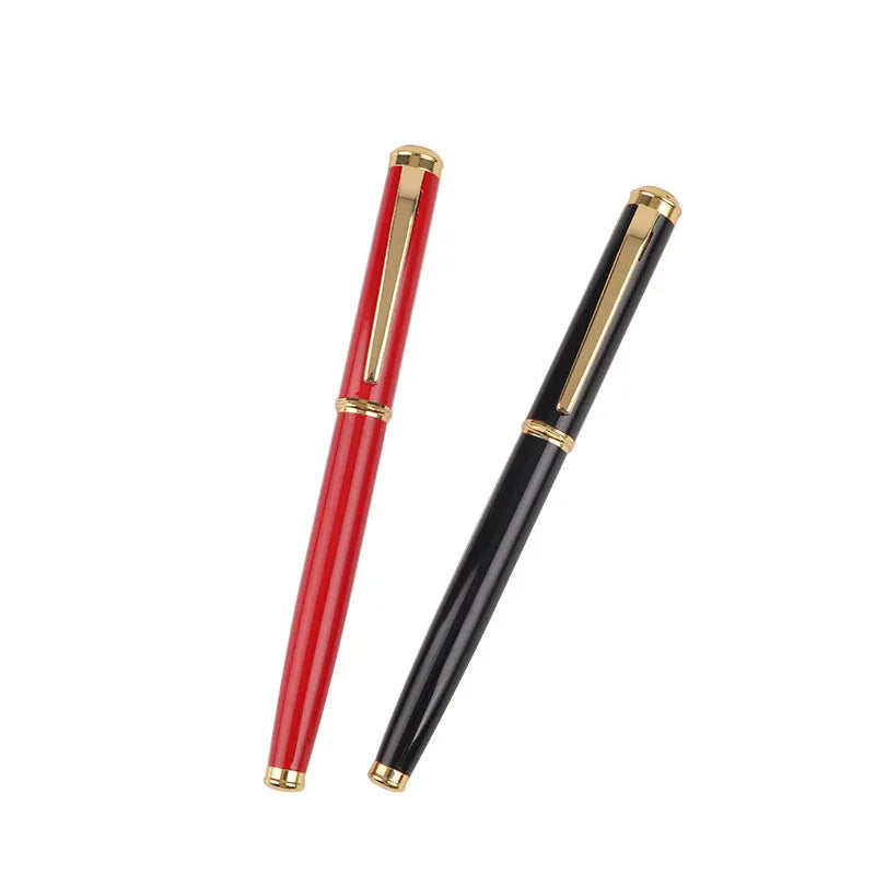 Red and black metal ballpoint pens with 0.5mm Yijin nibs for office use and business gifting
