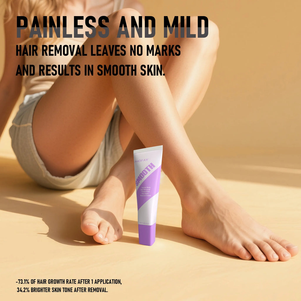 PHOFAY pain-free hair removal cream tube with applicator scraper