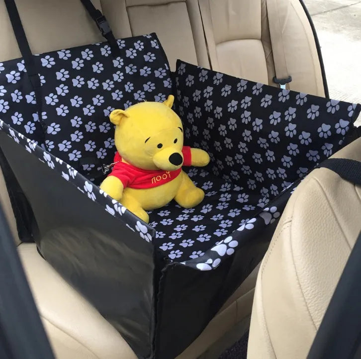 Footprint Dog Transporters waterproof car seat hammock protector with safety belt D1010, 130cm by 150cm by 55cm, rear double seat pet cover