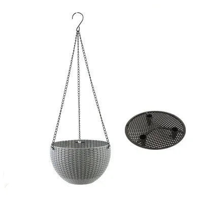 Plastic hanging plant basket with inner tank on 450mm chain