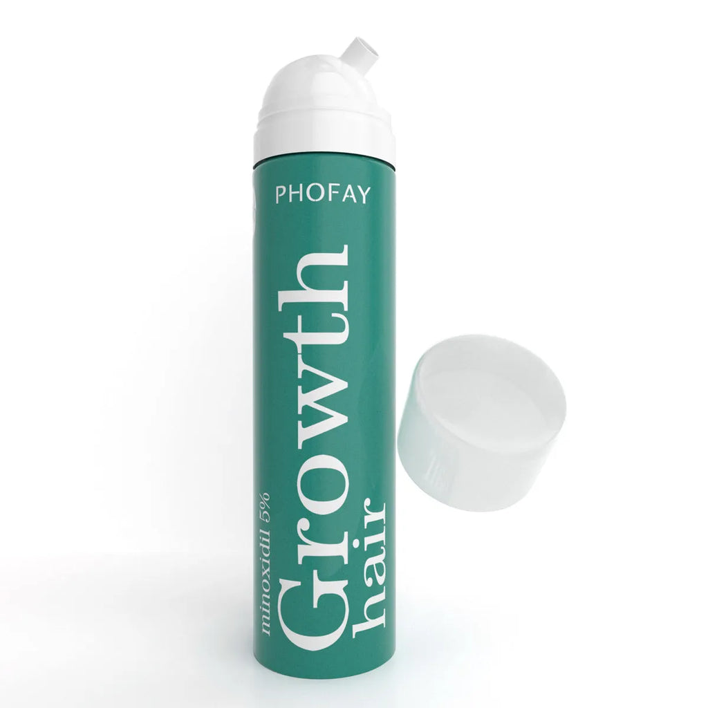 Can of CH004 Minoxidil 5% anti-hair loss mousse foam spray with applicator.