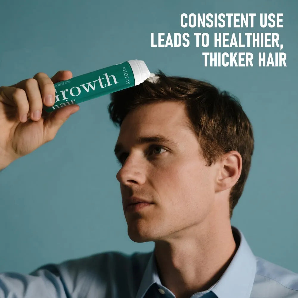 Can of CH004 Minoxidil 5% anti-hair loss mousse foam spray with applicator.