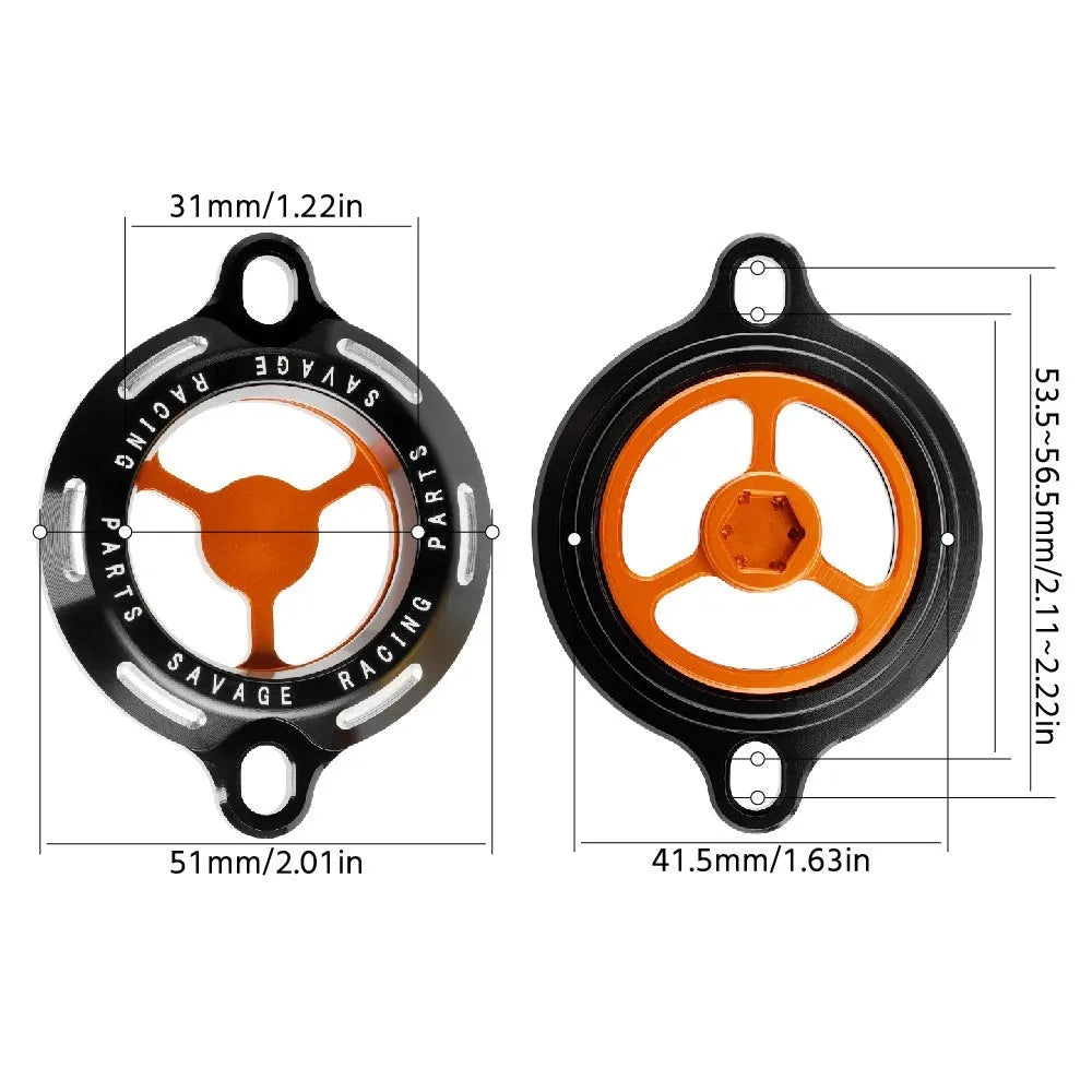 Transparent blue aluminium motorcycle oil filter cover for KTM DUKE models