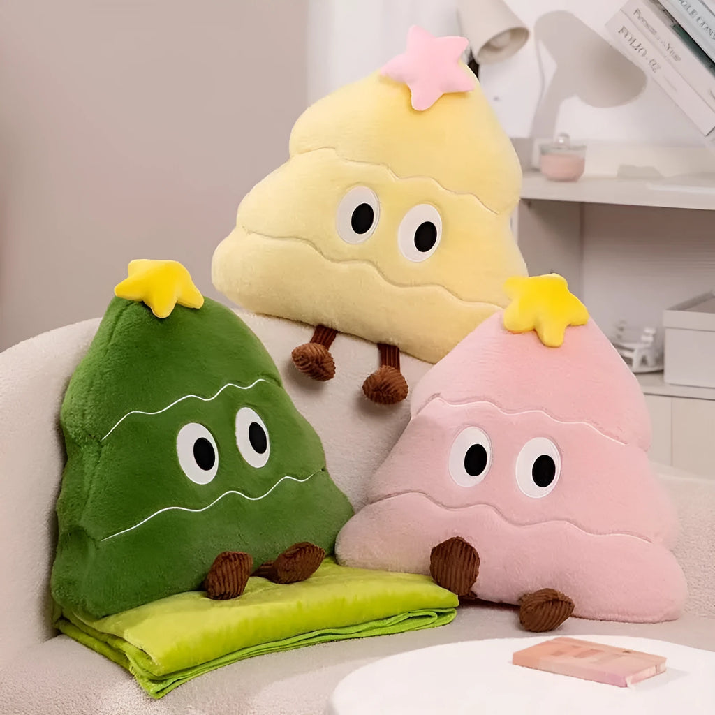 55cm Christmas tree pillow plush sleeping doll in green colour with PP cotton filling