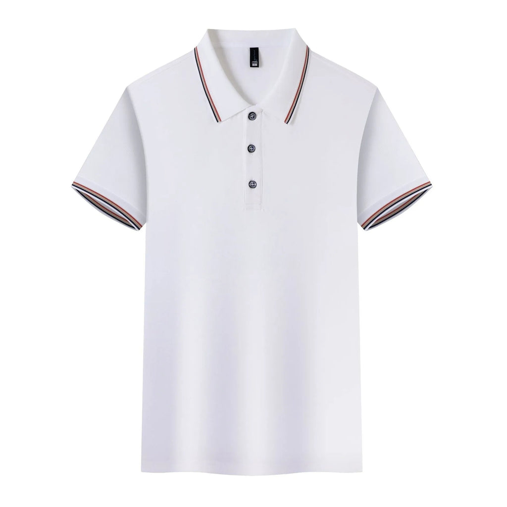 Ice silk polo shirt in solid colour with cooling copper ammonia fibre fabric