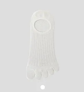 Modal cotton five-finger boat socks in black, dark grey, khaki, light grey, and white colours.