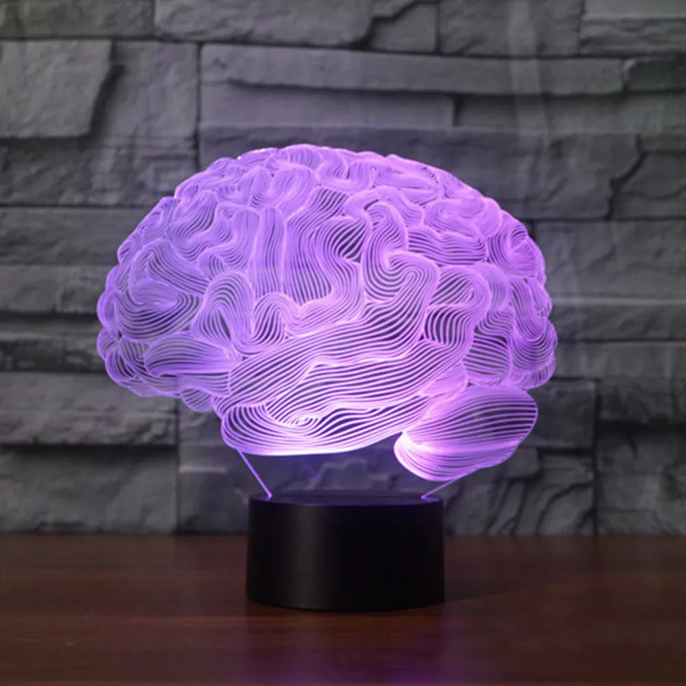 3D illusion LED desk lamp with acrylic plate on ABS base, showing remote control for colour change