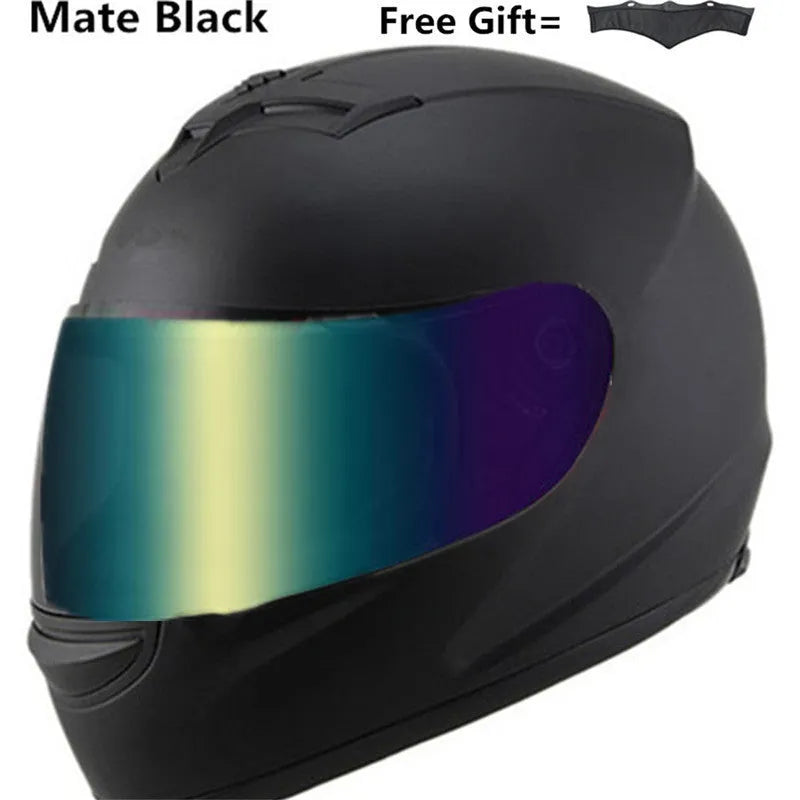 Men's full-face motorcycle helmet in Black Silver colour with adjustable chin strap and inner padding